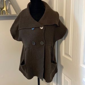 It's Our Time Brown Knit Poncho